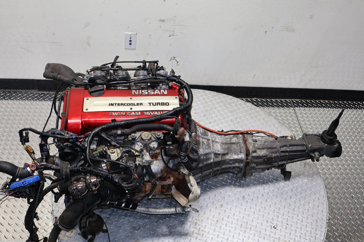 Nissan SR20DET S13 Red Top 2.0L Turbo Engine & 5 Speed Manual Transmission w/ Wiring Swap JDM