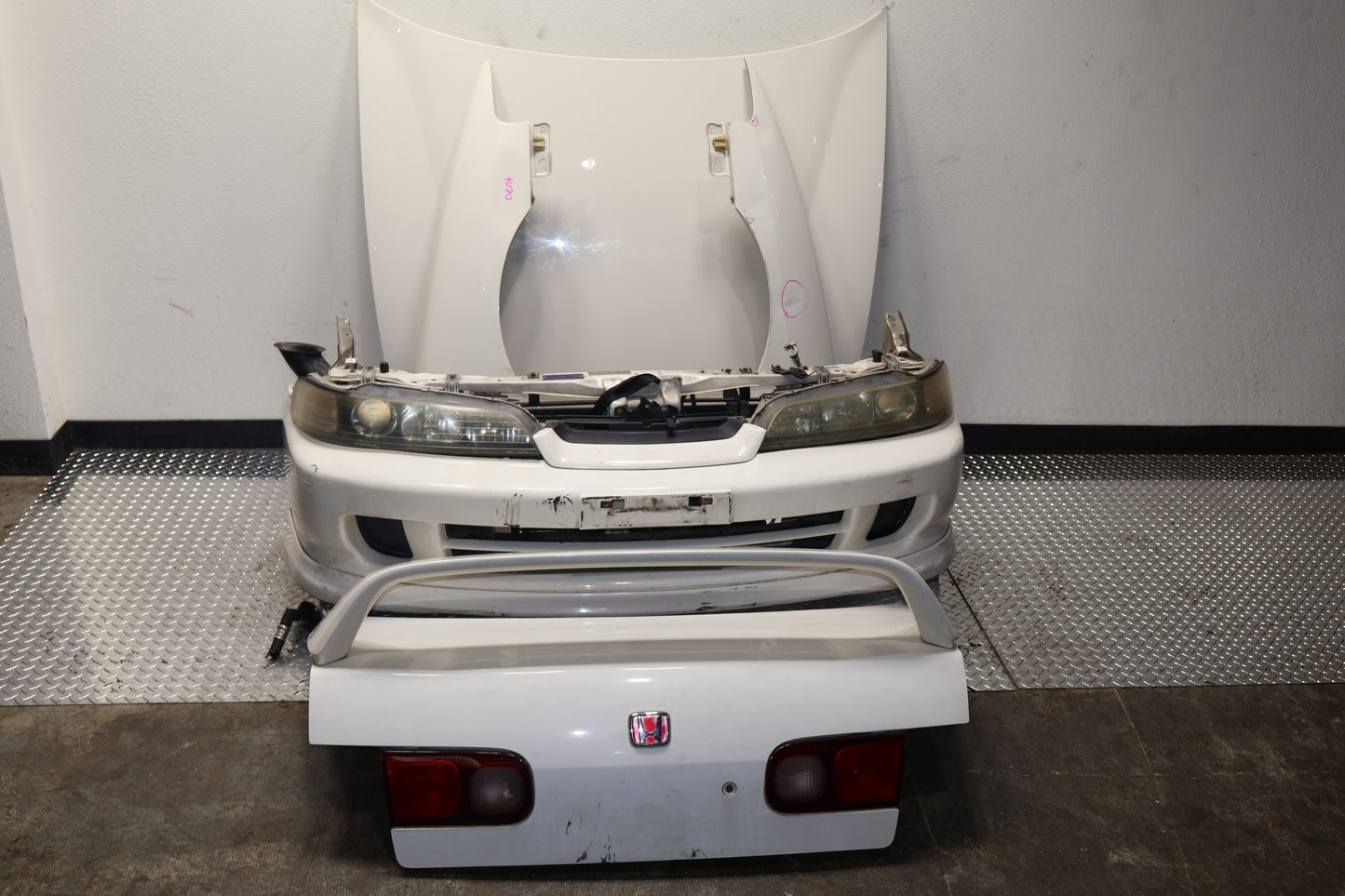 JDM Acura Integra DC2 Type R Complete Front End Front Nose Cut & Trunk & Type R Wing