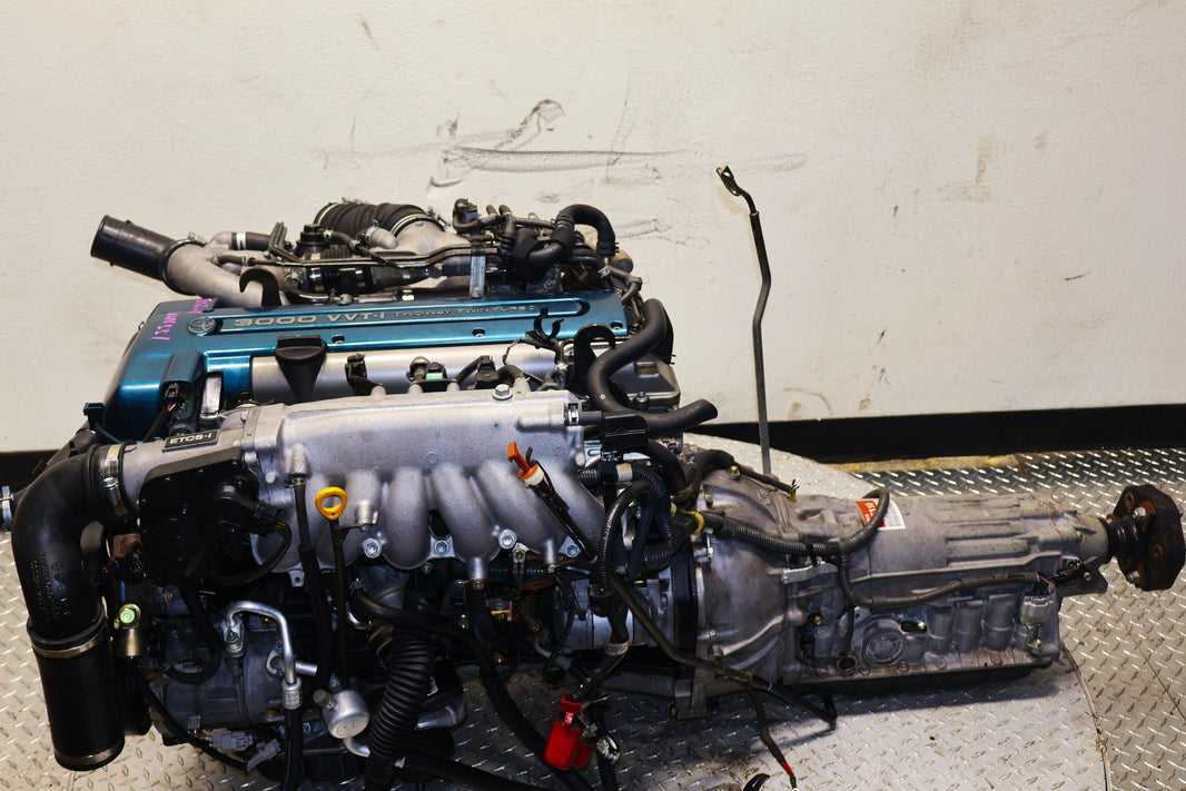 2JZ-GTE VVTi JDM Engine 3.0L I6 Twin Turbo Aristo IS300 Motor w/ AT Harness ECU