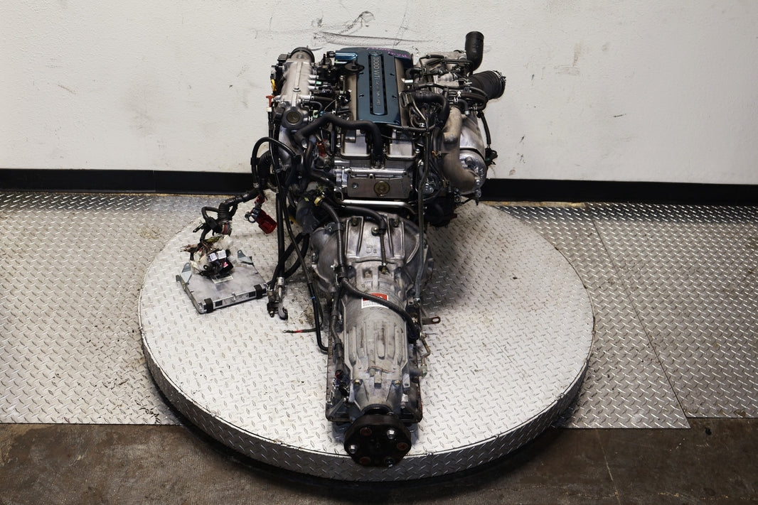 2JZ-GTE VVTi JDM Engine 3.0L I6 Twin Turbo Aristo IS300 Motor w/ AT Harness ECU