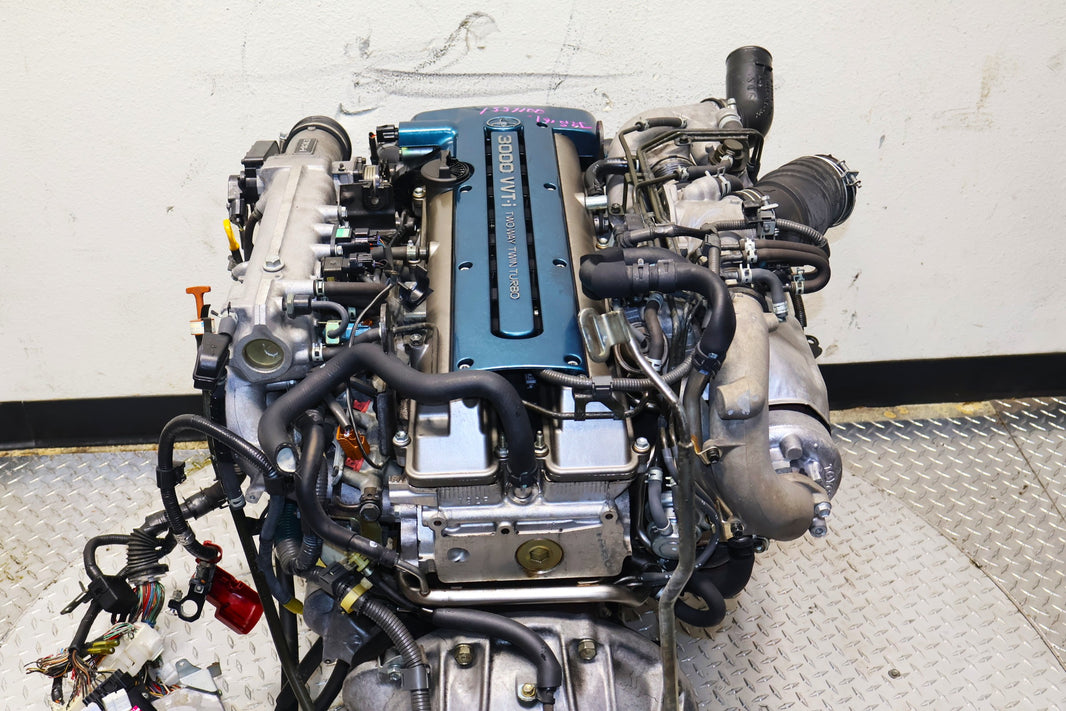 2JZ-GTE VVTi JDM Engine 3.0L I6 Twin Turbo Aristo IS300 Motor w/ AT Harness ECU